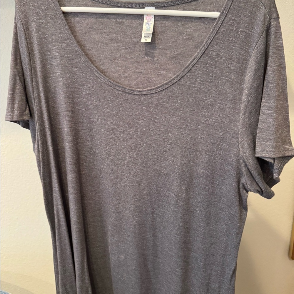 LuLaRoe Women's Scoop Neck Tee - Heather Gray